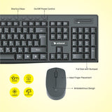 ARIZONE MK1623 Wireless Arabic/English Keyboard And Mouse Combo For Windows, 2.4 Ghz Wireless, Compact Wireless Mouse, Multimedia And Shortcut Keys, Pc/Laptop